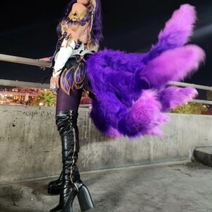 Purple and Black Cosplay Costume with Tail